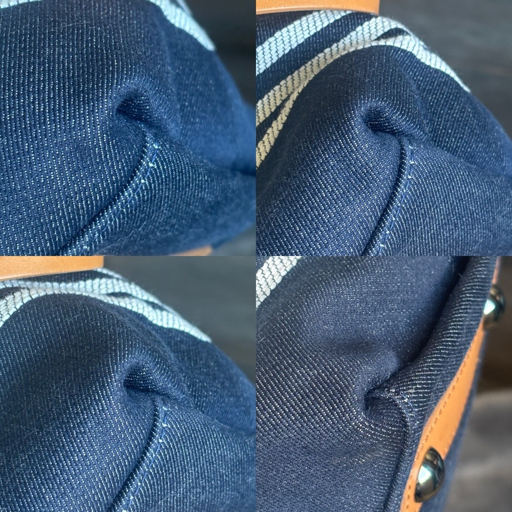 💙Chanel Blue Striped Large Denim Shopper Tote💙 - Picture 8 of 15